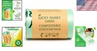 Lucky Family Organic Trash Bags - Compostable   Durable For Food Waste  50 Count