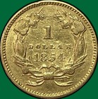 1854 Type 2 Indian Princess Gold Dollar Extremely Fine Xf Coin  38717