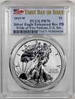 2019 W Silver Eagle Reverse Proof  Pcgs Pr70  us Set  First Fdi Nation Pride Set