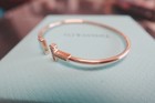 New 18k Rose Gold Diamondtlfany   Co Turquoise Enamel Bracelet 7    W  Box