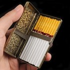 Retro Bronze Metal Cigarette Case Holder Box For King Size Or 20 s Cigarettes Us