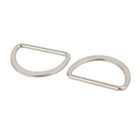 30mm Inner Width Zinc Alloy Flat Typed D Welded Ring Silver Tone 25pcs
