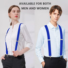 Mens Suspenders Adjustable Braces With 4 Strong Metal Clips Elastic X Back Heavy