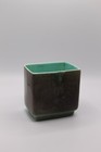 Vintage Midcentury Pottery Ceramic Turquoise Rectangle Vase Planter Catchall
