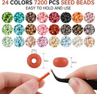 7200pcs Pony Beads Kit  Glass Beads For Bracelets Making  Jewelry Bracelet Makin