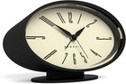    Ronnie Alarm Clock   Oval Retro Design   Black Soft Rubberised Finish   Ideal