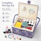 Medium Sewing Basket Storage Box Organizer Kit Case Supplies Baby Blue