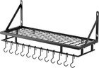 Wall Mounted Pot Rack For Kitchen  30-inch  88 Lbs Capacity  12 Hooks
