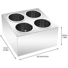4 Hole Stainless Steel Spoon Container Flatware Holder Storage Box Kitchen Usa 