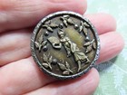 Vintage Button large Metal Pictorial french Fop Merveilleuse   1-1 4    m3 