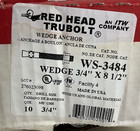 New Qty  10  Red Head Trubolt Wedge Anchor Concrete Ws-3484 3 4  X 8 1 2  Lot  1