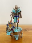 Sterling Kachina Southwest Artist David Freeland Jr Silver Turquoise Stone Inlay