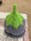 Knit Beanie Hat Unisex Kids One Size Gray green Colorblock Eggplant Hat