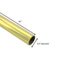 Smooth Bright Brass Stair Carpet Rod Tubing 1 2 od 36  Renovators Supply