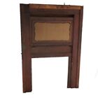 Antique Oak Mirrored Fireplace Mantle  Classical Carved Columns  Original Finish