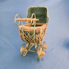 Victorian Wicker Rattan Metal Baby Doll Carriage Stroller Pram Buggy Decor 10 