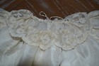 Antique Victorian Era Handmade Silk And Lace French   German Doll Dress Pintucks