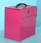 Vintage Blue Vinyl Carrying Case  50  45 Rpm Vintage Handle Latch   Index
