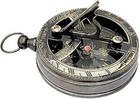 Engravable Brass   Glass With Magnetic Needle Compass Pocket Sundial Compass