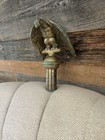 Antique Cast Bronze Eagle Flagpole Topper American Flag Late 19th - Early 20th C