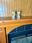 Vtg Sugar Glazed Bumpy Kitty Cat Figurines 4 5 In   Japan Hand Painted Kitty Mcm