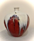Chinese Sang-de-boeuf  oxblood  Porcelain Vase -red Flamb   Glaze   Seal Mark 8 