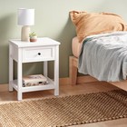 Traditional Side Table With Storage Drawer Classic White - Fully Assembled