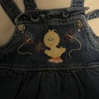 Vintage Y2k Sesame Street Denim Dress Baby Big Bird 3-6m