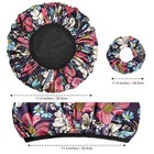 Shower Caps 2 Pack Terry Lined Bath Cap With 2 Satin Scrunchies Waterproof