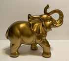 Feng Shui Gold Elephant Trunk Statue Lucky Wealth Figurine Gift   Home Decor 8 