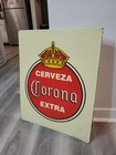 Original Vintage Corona Extra Beer Sign Metal Embossed Cerveza Bar Man Cave Nice