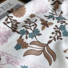 Cashmere Feel Shawl Scarf White Floral Embroidery Fringe Soft Warm Wrap Gift