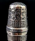 Antique Sterling Silver Thimble  Floral