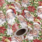 Christmas Santa Wrapping Paper - Mini Roll - 17 Inch X 16 5 Feet - Vintage Santa