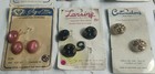 Lot Of 19 Vintage Fancy Buttons New On Cards  Jewel Tone  Lansing 1940 s- 50 s