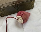 Vintage Reproduction Strawberry Pin Cushion  Antique Fabric  Red