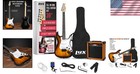 Full Size Electric Guitar Kit 20w Amp Tuner Accessories Beginner Pack