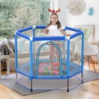 55   Toddlers Trampoline W  Safety Enclosure Net And Balls Kids Mini Trampoline