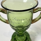 Pigeon Michigan Mi Antique Depression Glass Souvenir Trophy Trinket Green