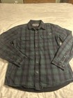 Eddie Bauer Men   s Fleece Lined Plaid Flannel Shirt Jacket Size M
