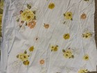 Mid Century Modern Vintage Full Sheet 70s Floral Yellow Orange Roses