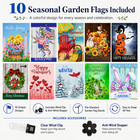Garden Flags  set Of 10  12x18 Inch Double Sided Yard Flags Seasons Holidays