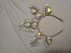 Custom Ab Rhinestone Fan Crown For Drag Entertainer Drag Queen Mardi Gras Etc