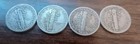 Four Silver Mercury Dimes -   1 89  Shipping      Priced About Melt Value