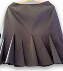 Js Collections Vintage Godet Pleated Black Satin A-line Knee Length Skirt Size 6