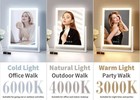 White Led Makeup Mirror  Touch Switch  Three-color Light  360   Rotation  16 7x1   