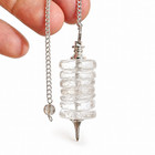 Quartz Pendulum Crystal Disc Point Gemstone Round Dowsing Reiki Healing Uk