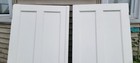 Antique Architectural Salvage Victorian Solid Wood 4 Panel Double Doors   