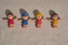 Vintage Dollhouse People Dolls Miniatures 4 Painted 1 5 Inch Hong Kong