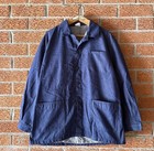 Vtg Deadstock French Work Chore Coat Jacket Shirt Raw Denim Amazing Xl Rare